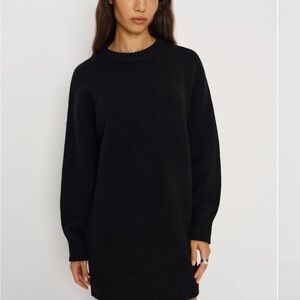 Nadaam Wool Cashmere Crewneck Dress Black - S